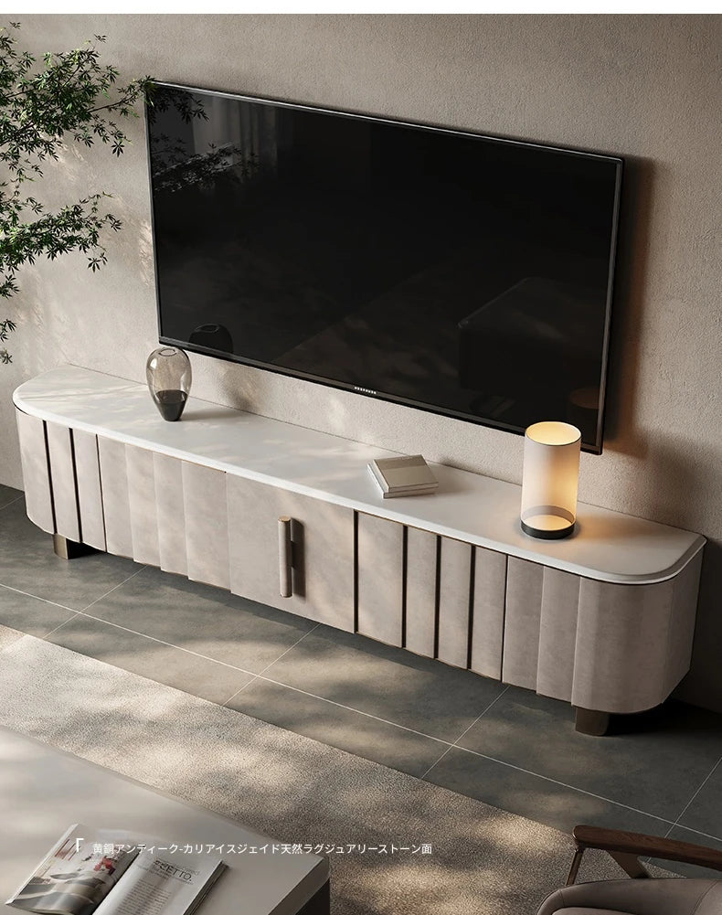 PUレザー&ウォールナット製 おしゃれなテレビ台 | ステンレス脚付きデザインでインテリアを格上げ fsu-5245