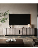 PUレザー&ウォールナット製 おしゃれなテレビ台 | ステンレス脚付きデザインでインテリアを格上げ fsu-5245