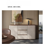 ウォールナット天板付きPUレザーキャビネット - シックな収納家具でスタイリッシュなインテリアを演出! fsu-5246