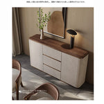 ウォールナット天板付きPUレザーキャビネット - シックな収納家具でスタイリッシュなインテリアを演出! fsu-5246