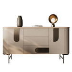 エレガントなPUレザーとアッシュ材のキャビネット - モダンな収納ソリューション fsu-5247