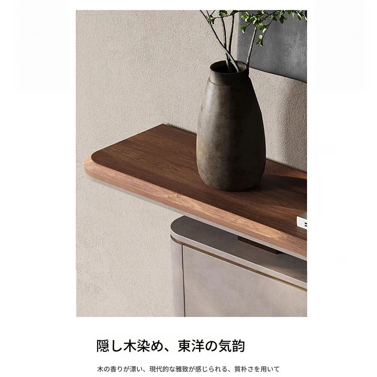 PUレザー&ウォールナットキャビネット - モダンで洗練された収納ソリューション fsu-5248