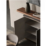 PUレザー&ウォールナットキャビネット - モダンで洗練された収納ソリューション fsu-5248