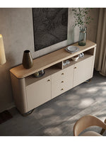 PUレザーとアッシュ材を使用したスタイリッシュなキャビネット - モダンデザインで収納力抜群! fsu-5249