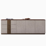 PUレザーとウォールナットの高級テレビ台 - スタイリッシュで機能的なリビングの必需品 fsu-5250