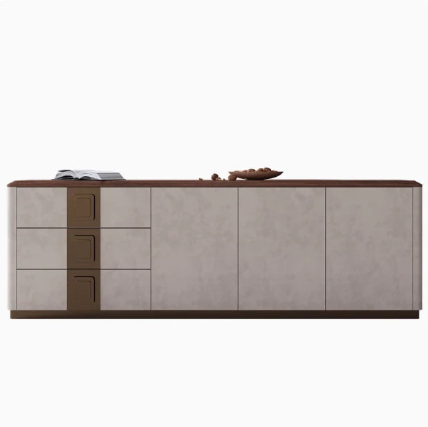 PUレザーとウォールナットの高級テレビ台 - スタイリッシュで機能的なリビングの必需品 fsu-5250