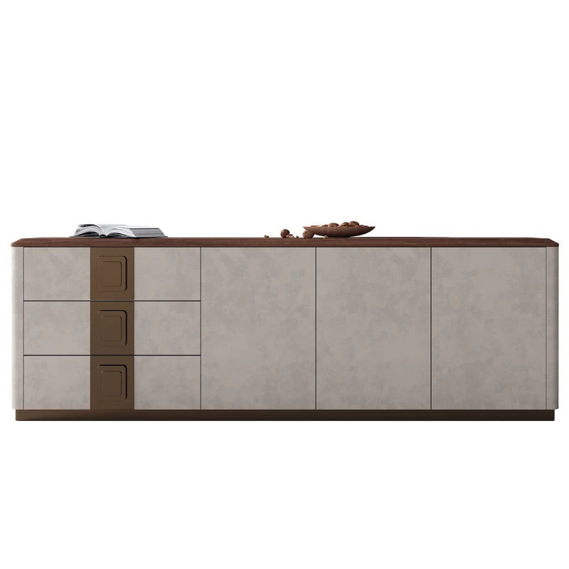 PUレザーとウォールナットの高級テレビ台 - スタイリッシュで機能的なリビングの必需品 fsu-5250