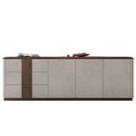 PUレザーとウォールナットの高級テレビ台 - スタイリッシュで機能的なリビングの必需品 fsu-5250