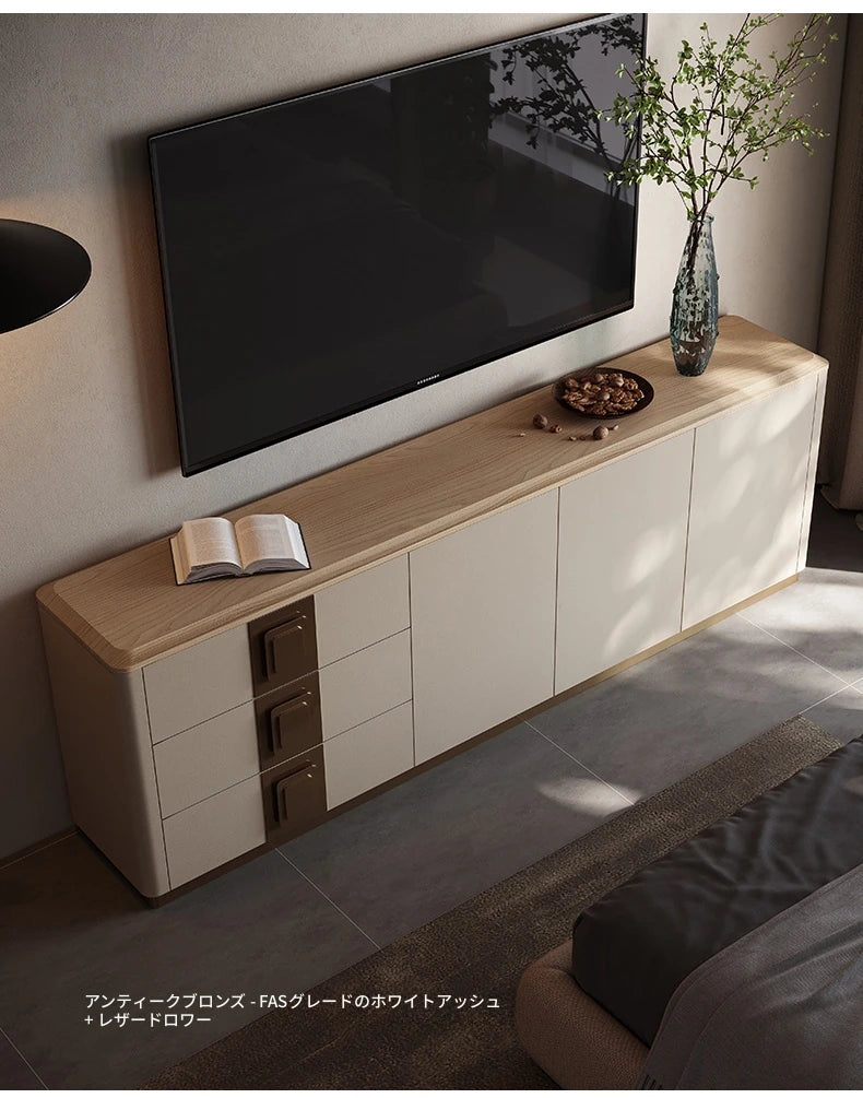 PUレザーとウォールナットの高級テレビ台 - スタイリッシュで機能的なリビングの必需品 fsu-5250
