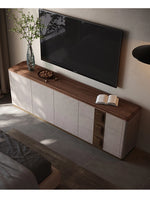 PUレザーとウォールナットの高級テレビ台 - スタイリッシュで機能的なリビングの必需品 fsu-5250