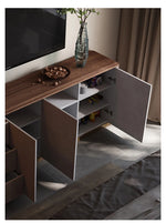 PUレザーとウォールナットの高級テレビ台 - スタイリッシュで機能的なリビングの必需品 fsu-5250