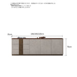 PUレザーとウォールナットの高級テレビ台 - スタイリッシュで機能的なリビングの必需品 fsu-5250