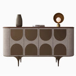 モダンPUレザーキャビネット - ウォールナット仕上げ、洗練されたデザインで収納力抜群! fsu-5251