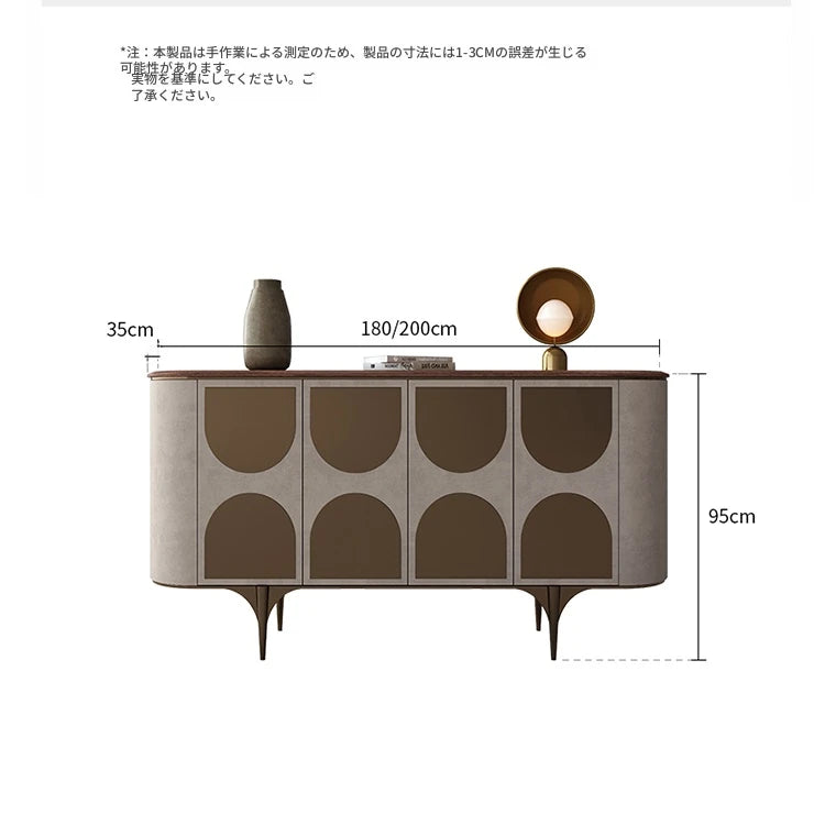 モダンPUレザーキャビネット - ウォールナット仕上げ、洗練されたデザインで収納力抜群! fsu-5251