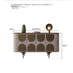 モダンPUレザーキャビネット - ウォールナット仕上げ、洗練されたデザインで収納力抜群! fsu-5251