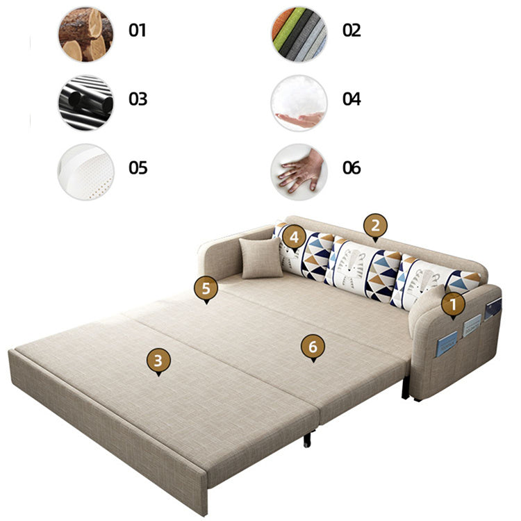 無垢材使用快適ソファー — シリコンフィル&綿麻クッション fsx-1004