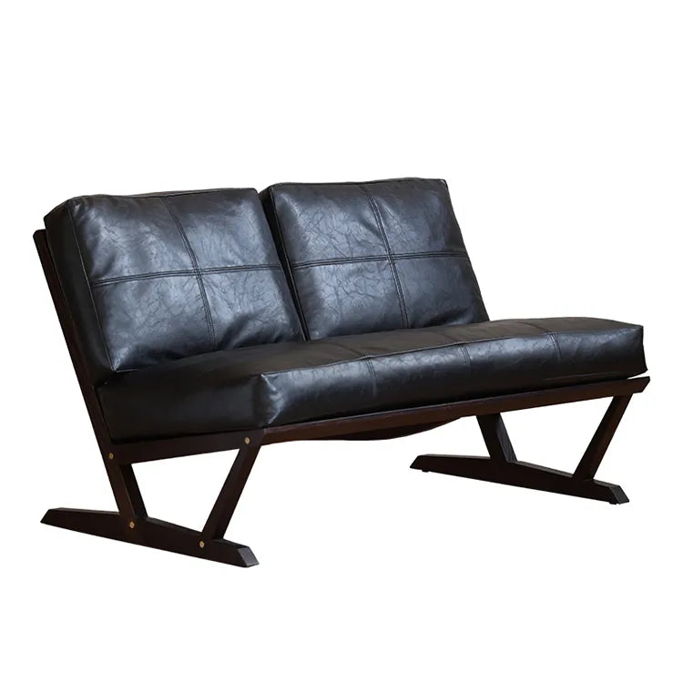 ソファー ブラック ライトブラウン 合皮 オーク シリコンフィル 銅 本革 fsz-3320