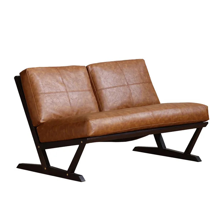 ソファー ブラック ライトブラウン 合皮 オーク シリコンフィル 銅 本革 fsz-3320