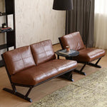 ソファー ブラック ライトブラウン 合皮 オーク シリコンフィル 銅 本革 fsz-3320