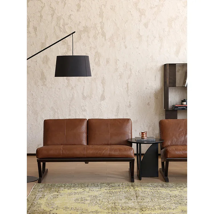 ソファー ブラック ライトブラウン 合皮 オーク シリコンフィル 銅 本革 fsz-3320