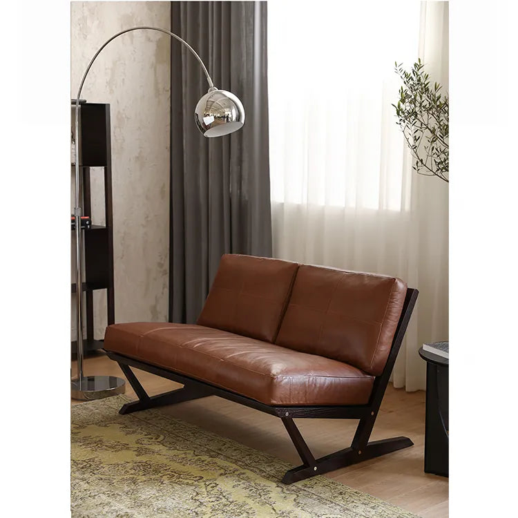 ソファー ブラック ライトブラウン 合皮 オーク シリコンフィル 銅 本革 fsz-3320