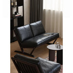 ソファー ブラック ライトブラウン 合皮 オーク シリコンフィル 銅 本革 fsz-3320