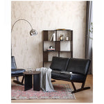 ソファー ブラック ライトブラウン 合皮 オーク シリコンフィル 銅 本革 fsz-3320