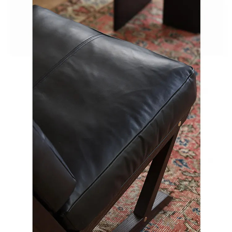 ソファー ブラック ライトブラウン 合皮 オーク シリコンフィル 銅 本革 fsz-3320