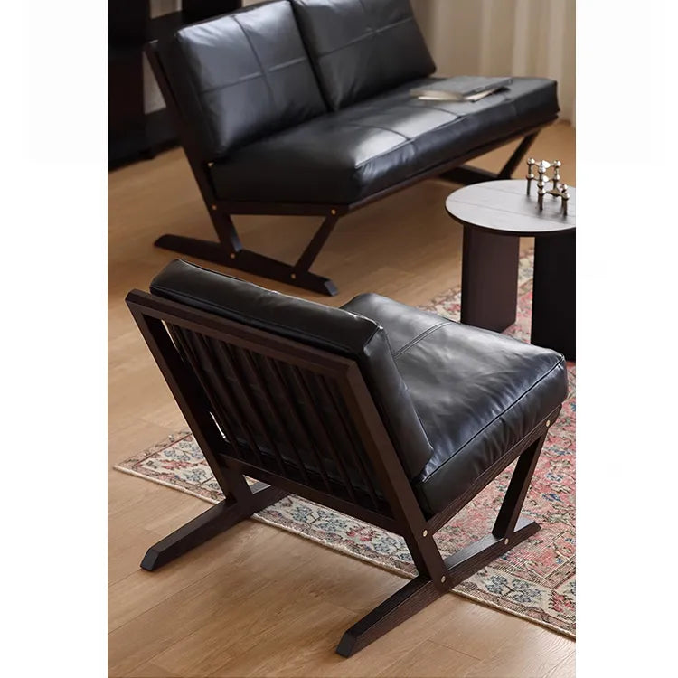 ソファー ブラック ライトブラウン 合皮 オーク シリコンフィル 銅 本革 fsz-3320