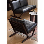 ソファー ブラック ライトブラウン 合皮 オーク シリコンフィル 銅 本革 fsz-3320