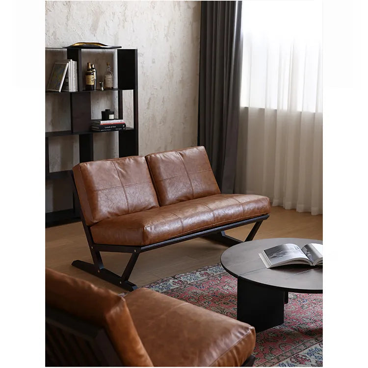 ソファー ブラック ライトブラウン 合皮 オーク シリコンフィル 銅 本革 fsz-3320