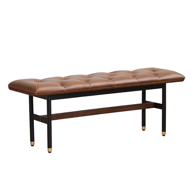 スツール ブラック ライトブラウン 本革 多層板 fsz-3321