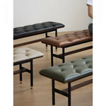 スツール ブラック ライトブラウン 本革 多層板 fsz-3321