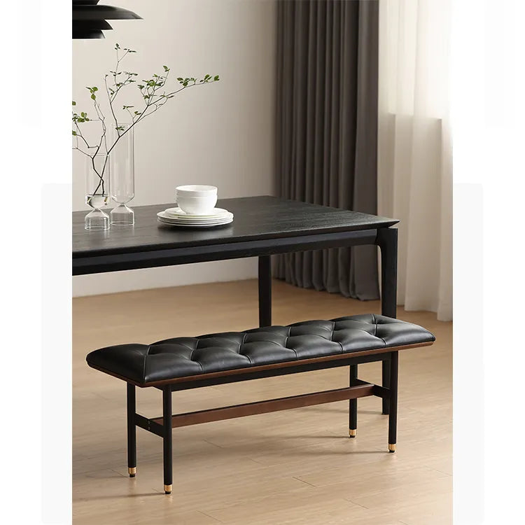 スツール ブラック ライトブラウン 本革 多層板 fsz-3321