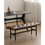 スツール ブラック ライトブラウン 本革 多層板 fsz-3321