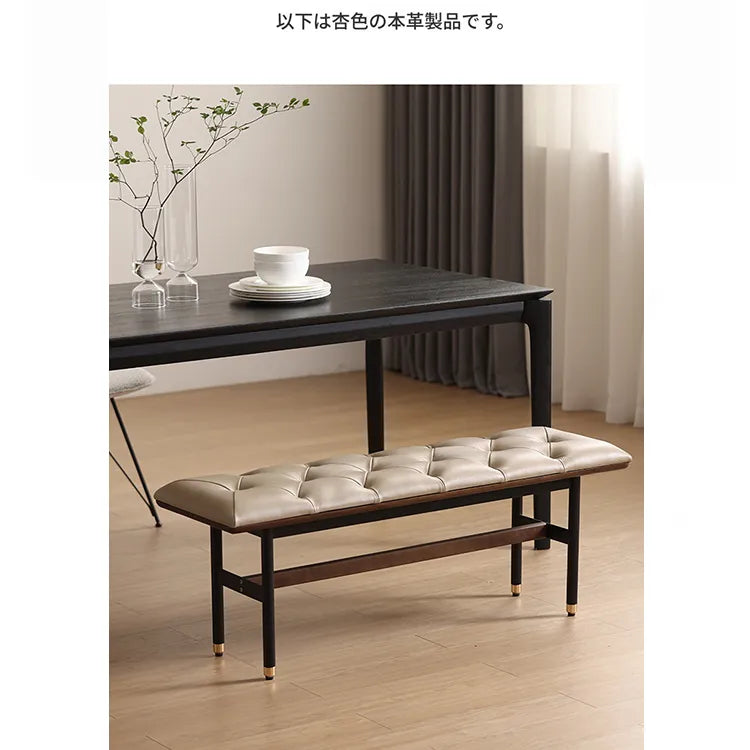 スツール ブラック ライトブラウン 本革 多層板 fsz-3321