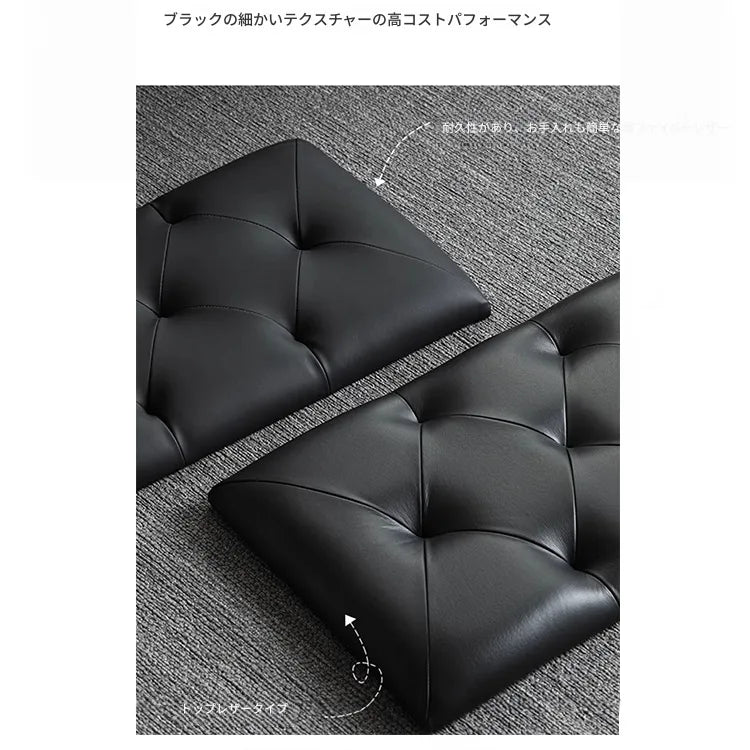 スツール ブラック ライトブラウン 本革 多層板 fsz-3321