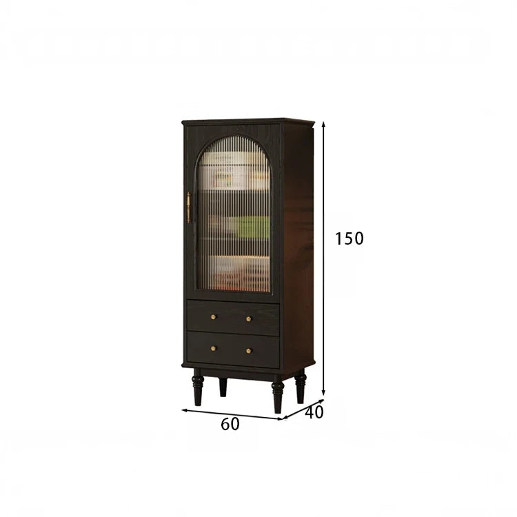 スタイリッシュな多層板製キャビネット - 強化ガラス扉で美しさを引き立てる収納家具 fvp-4589