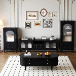 スタイリッシュな多層板製キャビネット - 強化ガラス扉で美しさを引き立てる収納家具 fvp-4589