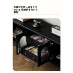 スタイリッシュな多層板製キャビネット - 強化ガラス扉で美しさを引き立てる収納家具 fvp-4589