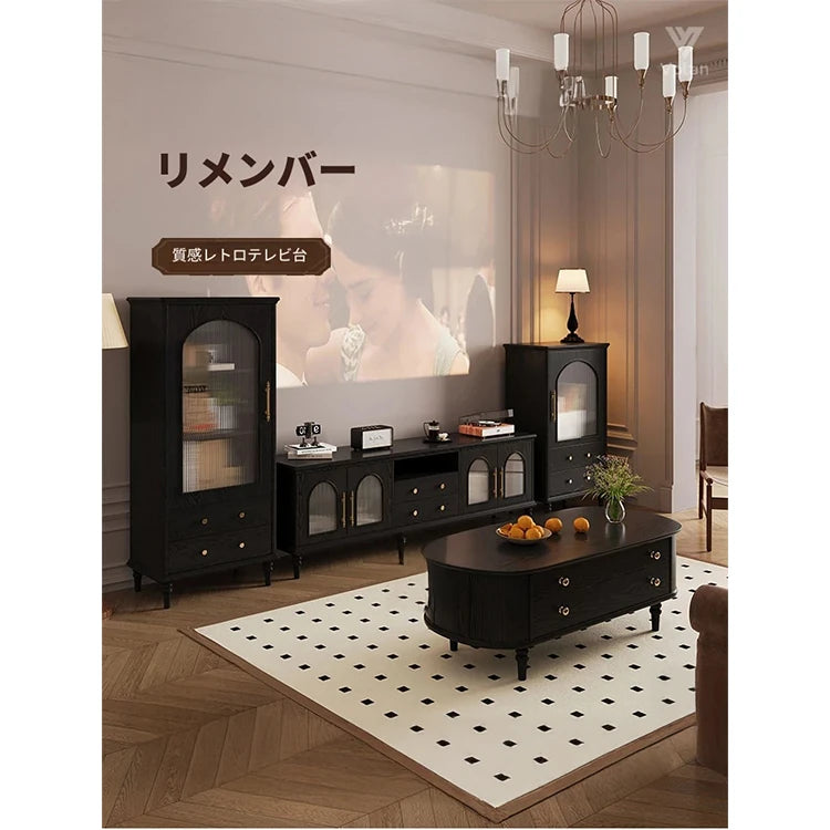 スタイリッシュな多層板製キャビネット - 強化ガラス扉で美しさを引き立てる収納家具 fvp-4589