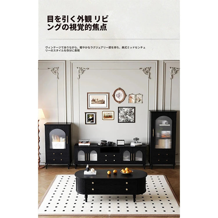 スタイリッシュな多層板製キャビネット - 強化ガラス扉で美しさを引き立てる収納家具 fvp-4589