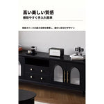 スタイリッシュな多層板製キャビネット - 強化ガラス扉で美しさを引き立てる収納家具 fvp-4589