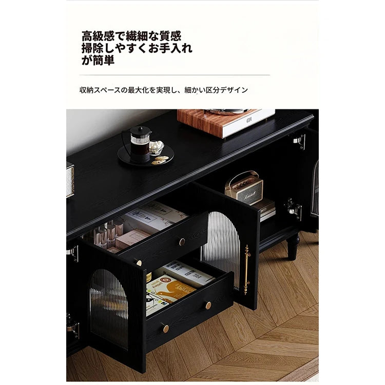 スタイリッシュな多層板製キャビネット - 強化ガラス扉で美しさを引き立てる収納家具 fvp-4589