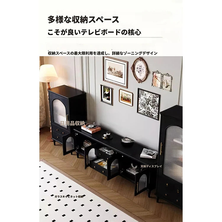 スタイリッシュな多層板製キャビネット - 強化ガラス扉で美しさを引き立てる収納家具 fvp-4589