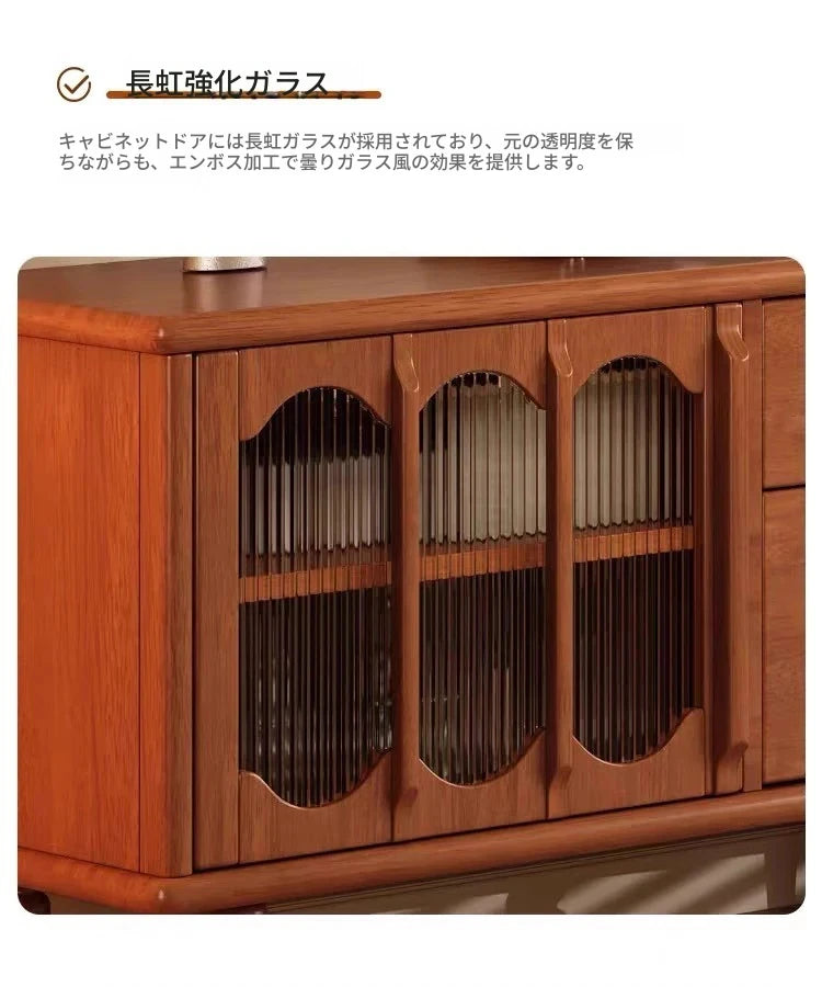 ヴィンテージスタイル多層板テレビ台と強化ガラスキャビネットセット – モダンリビングルームのためのエレガントな収納ソリューション fvp-4591