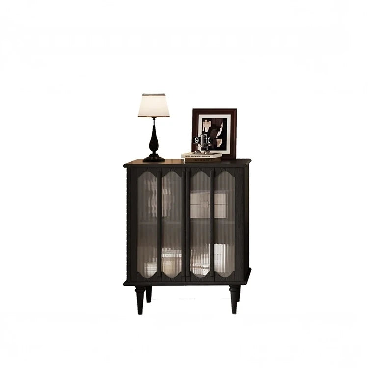 オシャレな多層板と強化ガラス製キャビネット - リビング収納に最適なデザイン家具 fvp-4592