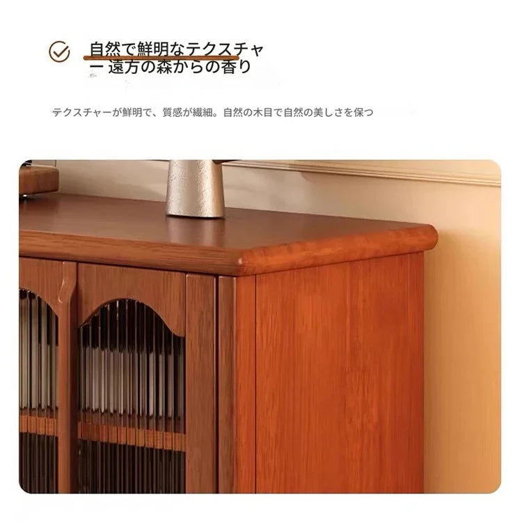 オシャレな多層板と強化ガラス製キャビネット - リビング収納に最適なデザイン家具 fvp-4592