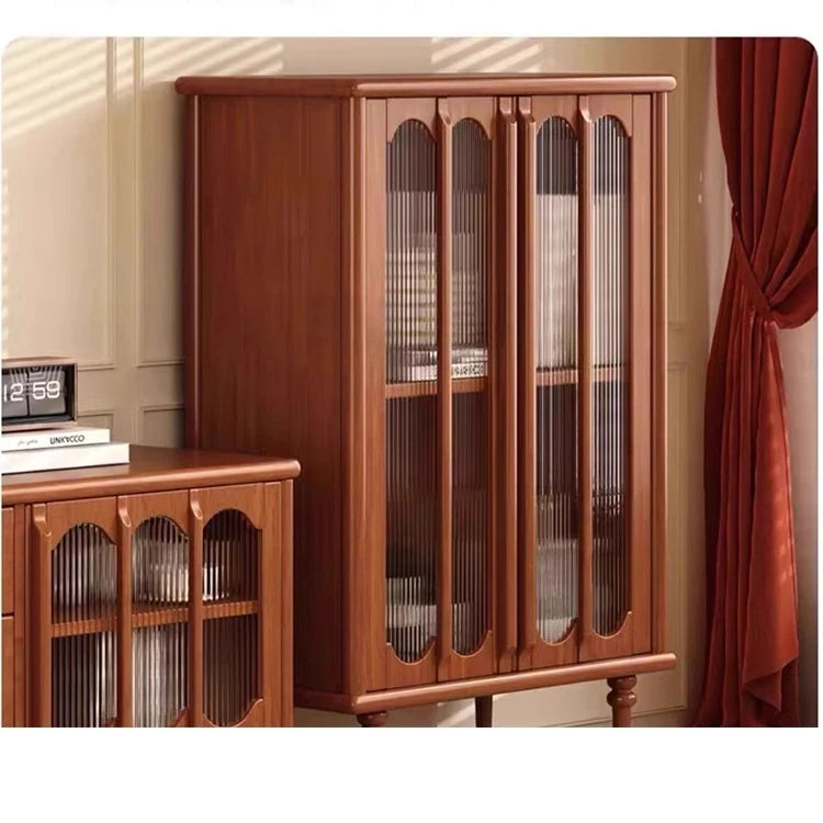 オシャレな多層板と強化ガラス製キャビネット - リビング収納に最適なデザイン家具 fvp-4592