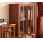 オシャレな多層板と強化ガラス製キャビネット - リビング収納に最適なデザイン家具 fvp-4592